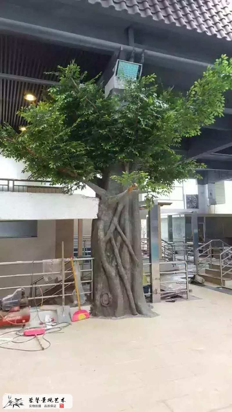 健身房水泥仿真榕樹(shù)