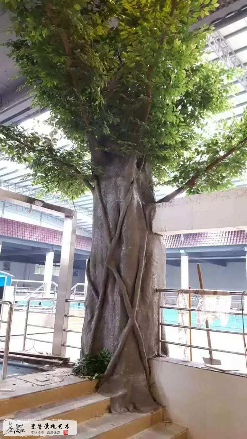 健身房水泥仿真榕樹(shù)